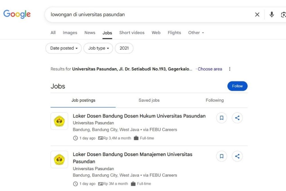Klarifikasi Mengenai Lowongan Kerja Dosen Universitas Pasundan